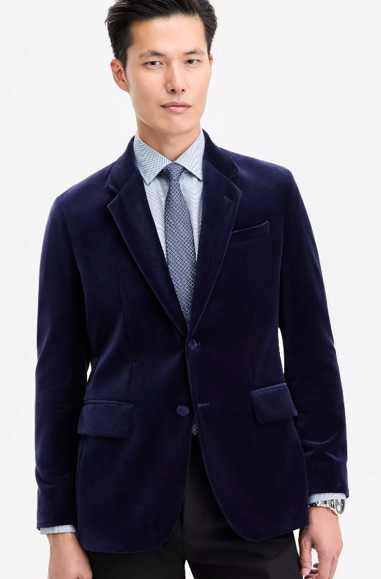 Hugo Boss Mens Slim fit Suit Jacket Blazer 40 R Navy Blue Solid Stretch