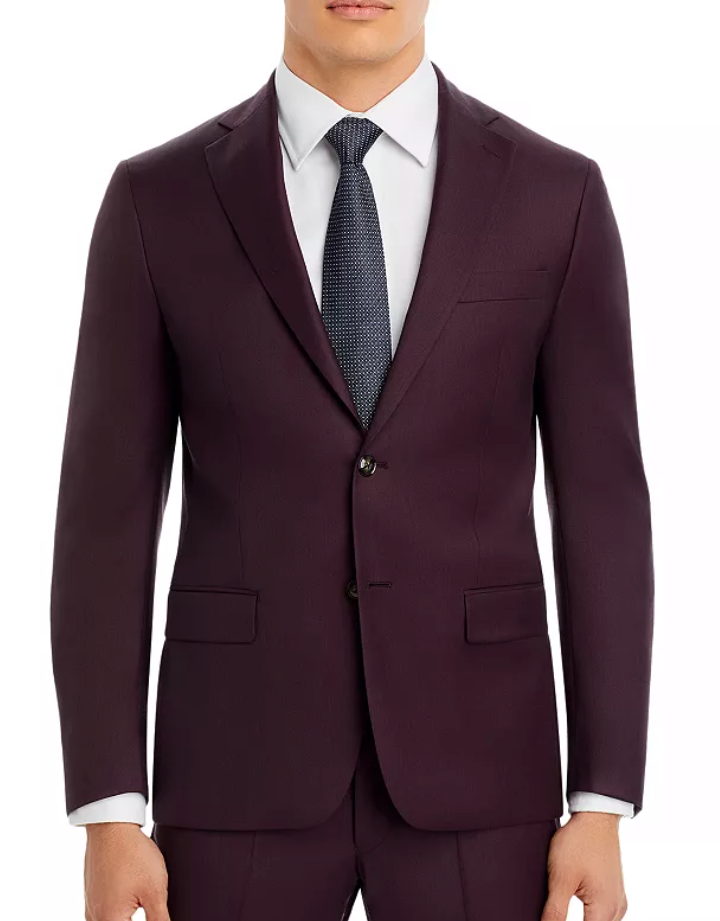 Robert Graham Mens Modern fit Suit Jacket Blazer 38 R Burgundy Red Solid Stretch