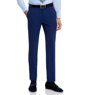 Hugo Boss Mens Slim fit Dress Pants 32 / 32 Navy Blue Solid Stretch