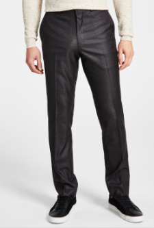 Kenneth Cole Mens Slim fit Dress Pants 32 / 29 Gun Metal Grey Solid Stretch