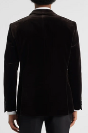 Hugo boss Mens  fit Velvet Sport Coat Blazer 44 R Brown Solid Stretch