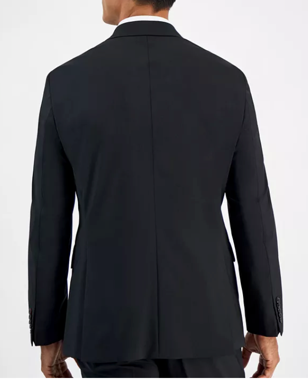 Hugo Boss Mens Modern fit Suit Jacket Blazer 40 R Black Solid Stretch