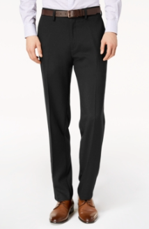 Kenneth Cole Mens Modern fit Dress Pants 33 / 32 Black Check Stretch