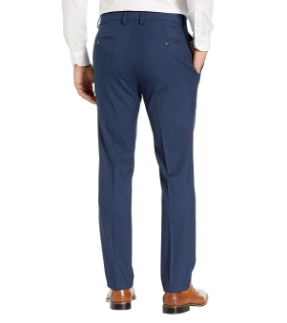 Kenneth Cole Mens Slim fit Dress Pants 36 / 32 Blue Check Stretch