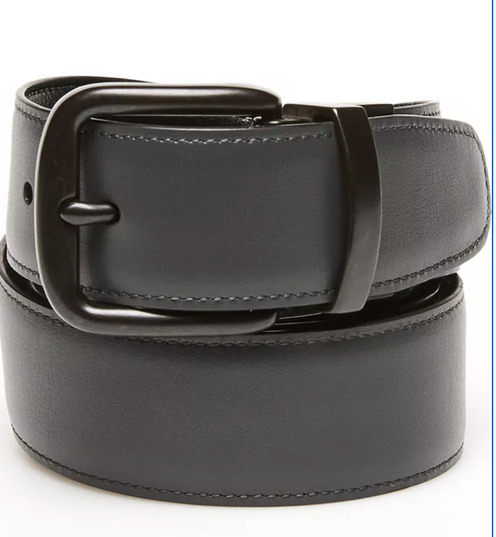 Original Penguin Mens Grey Day Logo Reversible Belt Black Size 32