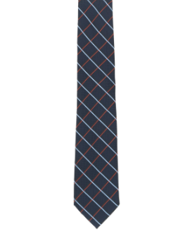 Michael Kors Mens Xander Grid Neck Tie Blue Dark Navy