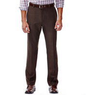 Haggar Mens Classic fit Dress Pants 36 / 30 Brown Solid