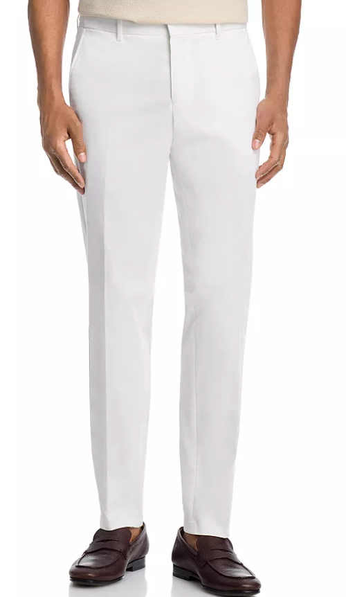Hugo Boss Mens Slim fit Dress Pants 32 / 32 White Solid