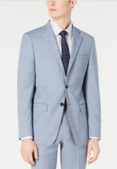 Calvin Klein Mens Slim fit Suit Jacket Blazer 40 R Powder Blue Solid