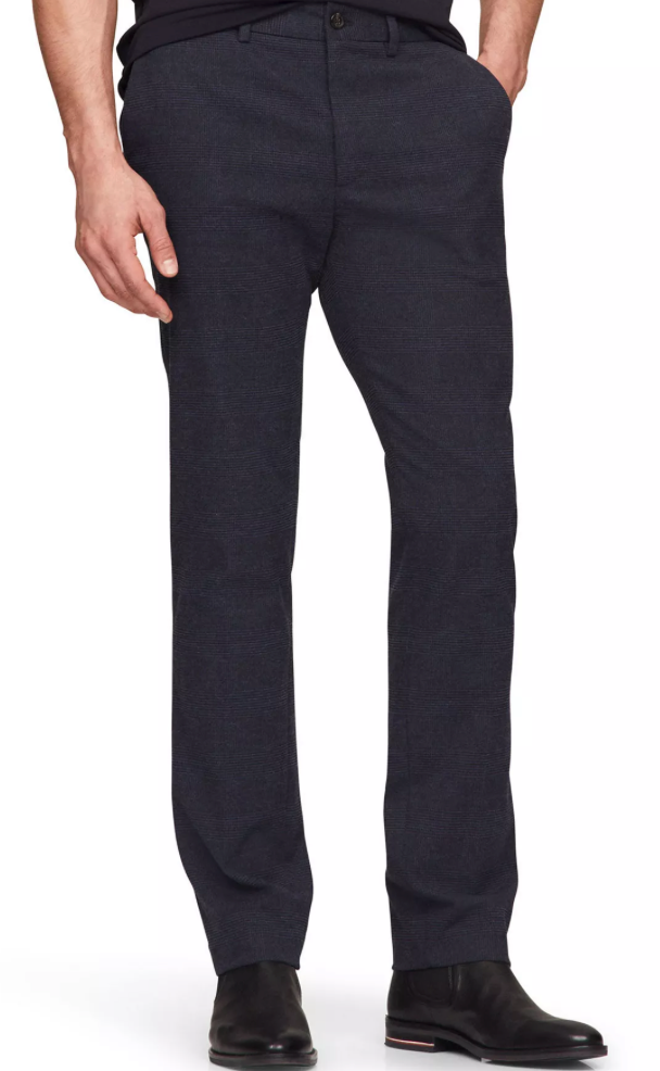 Tommy Hilfiger Mens Modern fit Dress Pants 33 / 30 Grey Plaid Stretch