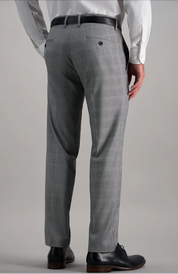 Haggar Mens Slim fit Dress Pants 34 / 32 Grey Plaid Stretch