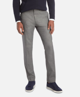 Kenneth Cole Mens Slim fit Dress Pants 32 / 29 Mid Gray Solid