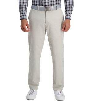 Haggar Mens Straight fit Cotton Chinos 36 / 34 Beige Solid
