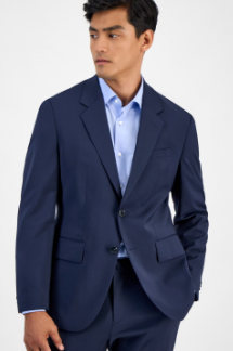 Hugo Boss Mens Modern fit Wool Dress Pants Blazer 38 R Blue Solid