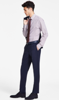Hugo Boss Mens Modern fit  Wool Dress Pants 38 / 32 Navy Blue Solid