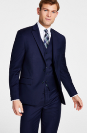 Michael Kors Mens Classic fit Wool Suit Jacket Blazer 56 R Navy Blue Solid