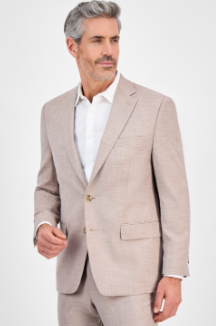 Tallia Mens Classic fit Dress Pants Blazer 36 R R Beige Solid