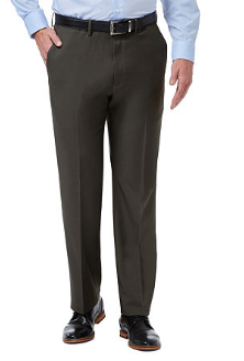 Haggar Mens Classic fit Dress Pants 40 / 30 Gray Solid