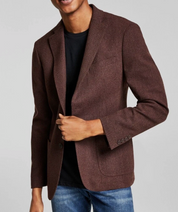Calvin Klein Mens Slim fit Wool Sport Coat Blazer 34 R Brown Solid
