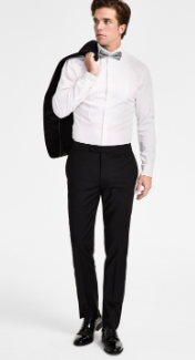 Calvin Klein Mens Slim fit  Wool Tuxedo Pants 28 / 29 Black Solid