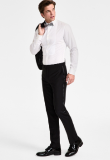 Calvin Klein Mens Slim fit  Wool Tuxedo Pants 28 / 29 Black Solid