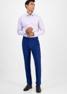 Hugo Boss Mens Modern fit Wool Dress Pants 42 / 30 Blue Solid