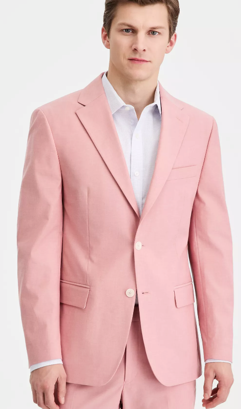 Tommy Hilfiger Mens Modern fit Suit Jacket Blazer 44 R Pink Solid
