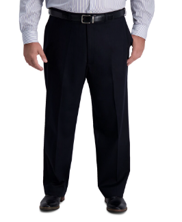 Haggar Mens Classic fit Cotton Dress Pants 56 / 30 Black Solid