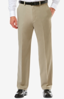 Haggar Mens Classic fit Dress Pants 32 / 30 Tan Beige Solid