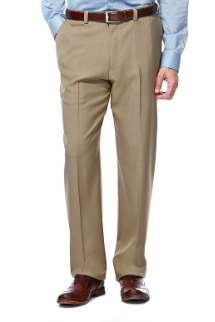 Haggar Mens Classic fit Dress Pants 38 / 34 Beige Solid
