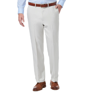Haggar Mens Classic fit Dress Pants 34 / 29 Beige Solid