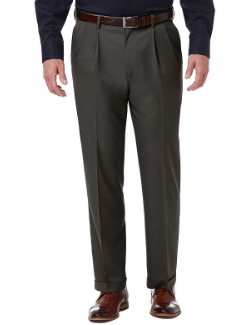 Haggar Mens Classic fit Dress Pants 36 / 32 Grey Solid