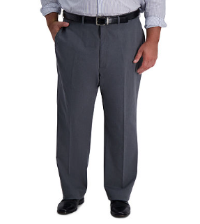 Haggar Mens Classic fit Cotton Dress Pants 46 / 29 Grey Solid