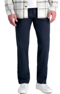 Haggar Mens Straight fit Cotton Chinos 38 / 32 Blue Solid