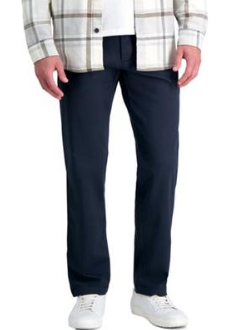 Haggar Mens Straight fit Cotton Chinos 40 / 29 Blue Solid
