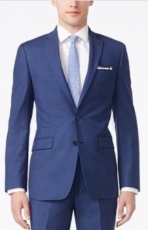 Calvin Klein Mens Slim fit Wool Suit Jacket Blazer 38 S Blue Solid