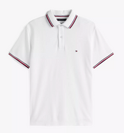 Tommy Hilfiger Mens Short Sleeve Polo Shirt White Solid Large