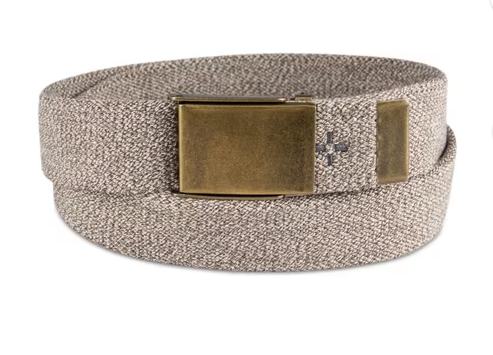 Sun + Stone Men's Stretch Webbing Belt Khaki Medium 34-36