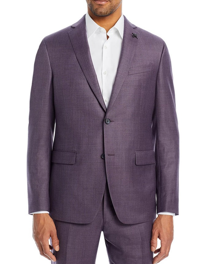 John Varvatos Star Usa Mens Sharkskin Slim Fit Sport Coat Blazer Purple  44R