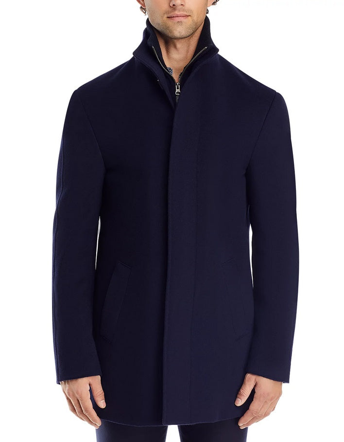The Men's Store Loro Piana Rainsystem Wool Bib Car Coat 40R Navy Blue
