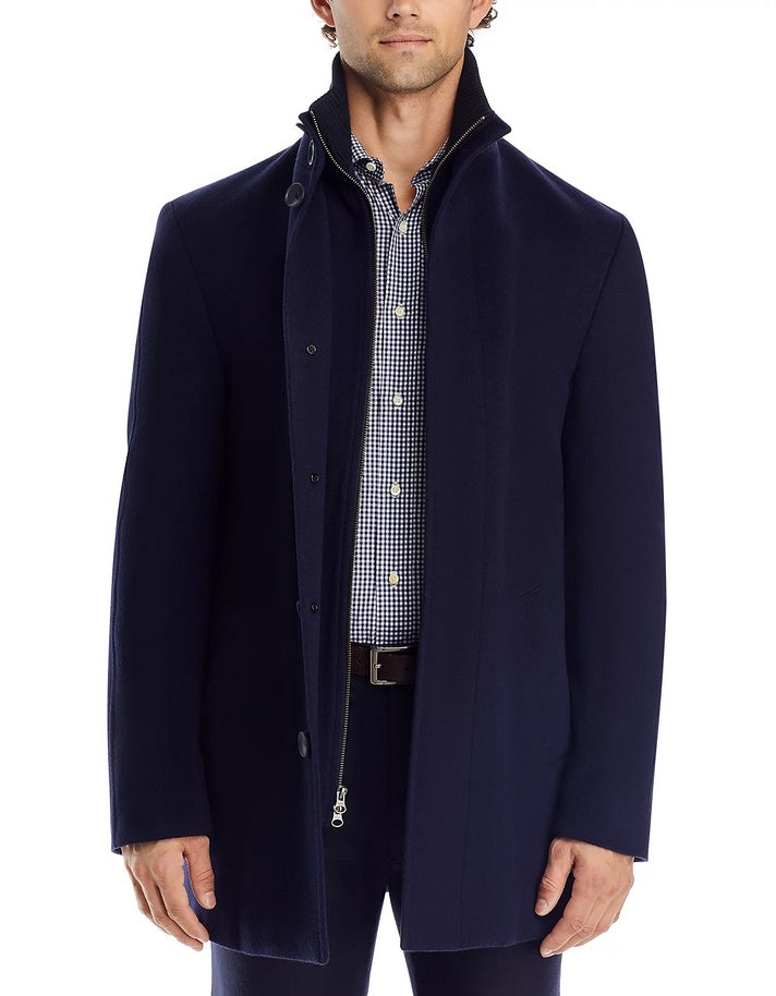 The Men's Store Loro Piana Rainsystem Wool Bib Car Coat 40R Navy Blue