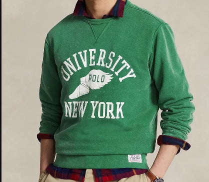 Polo Ralph Lauren Men's Fleece Graphic Sweatshirt Large Athletic Green