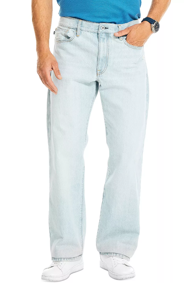 Nautica Original Relaxed fit Denim 5 Pocket Jeans 36 x 30 Ocean Shallows Blue