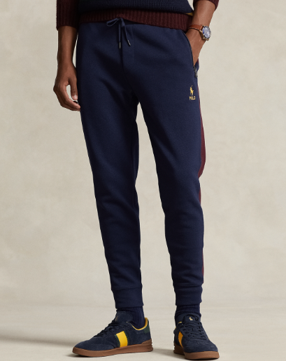POLO RALPH LAUREN Men's Double-Knit Jogger Sweat Pants XXL Red / Navy Blue