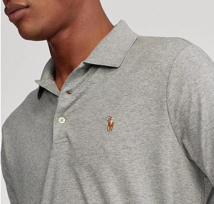 Polo Ralph Lauren Men's Cotton Blend Terry Polo Shirt Grey Small