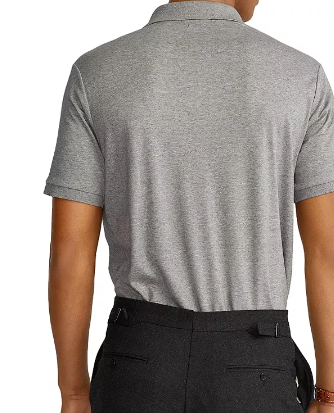 Polo Ralph Lauren Men's Cotton Blend Terry Polo Shirt Grey Small