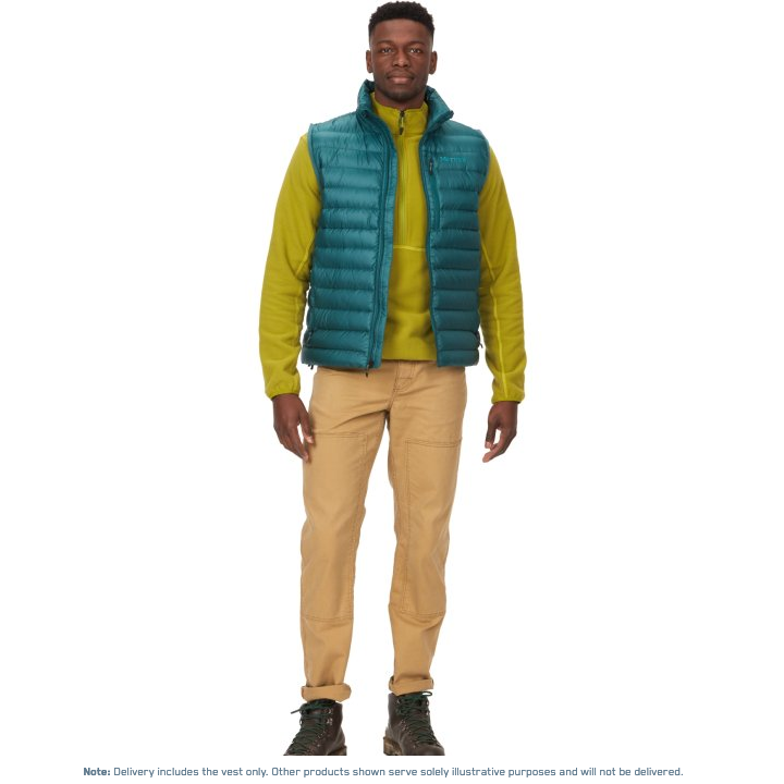 Marmot Mens Highlander Full Zip Puffer Vest Dark Jungle Green Large