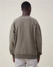 COTTON ON COTTON ON Mens Oversized Fleece Pullover Sweatshirt Jungle Khaki Small