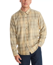 Marmot Men's Fairfax Classic Fit Plaid Button Down Flannel Shirt Light Oak Small