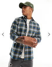 Tommy Hilfiger Mens Regular fit Long Sleeve Button-Up Shirt XL Green Plaid